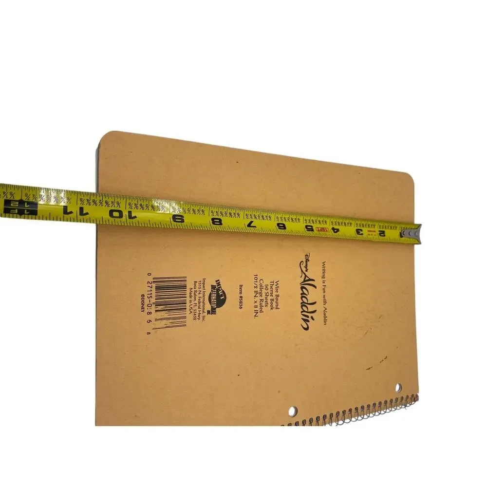 Aladdin Genie Notebook Spiral Bound Ruler Lined Pages USA Made Vintage Disney